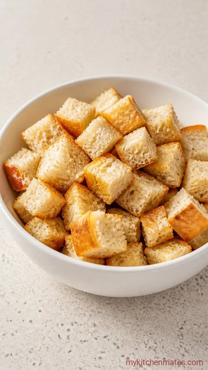 Hearty Meatball Sub Casserole with Garlic Bread Topping Step 3: Toss the Garlic Bread Topping