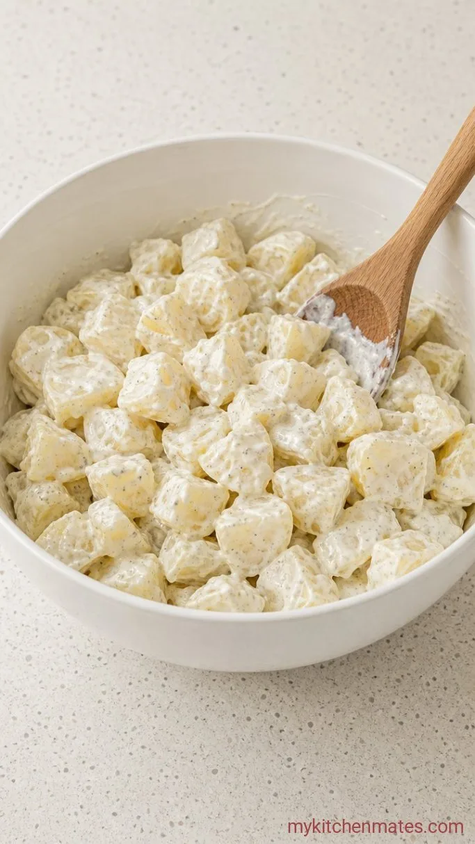 Step 3: Toss the Potatoes with the Dressing