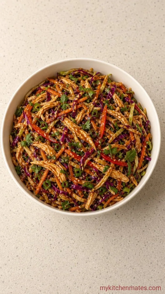 Crunchy Asian Chicken Salad with Ginger Sesame Dressing Step 3: Toss the Salad