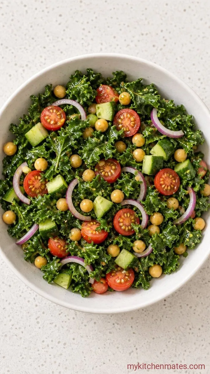 15-Minute Kale Chickpea Salad Step 3: Toss the Salad