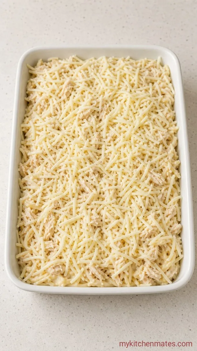 Creamy Chicken Spaghetti Casserole Step 3: Toss the Spaghetti with the Sauce