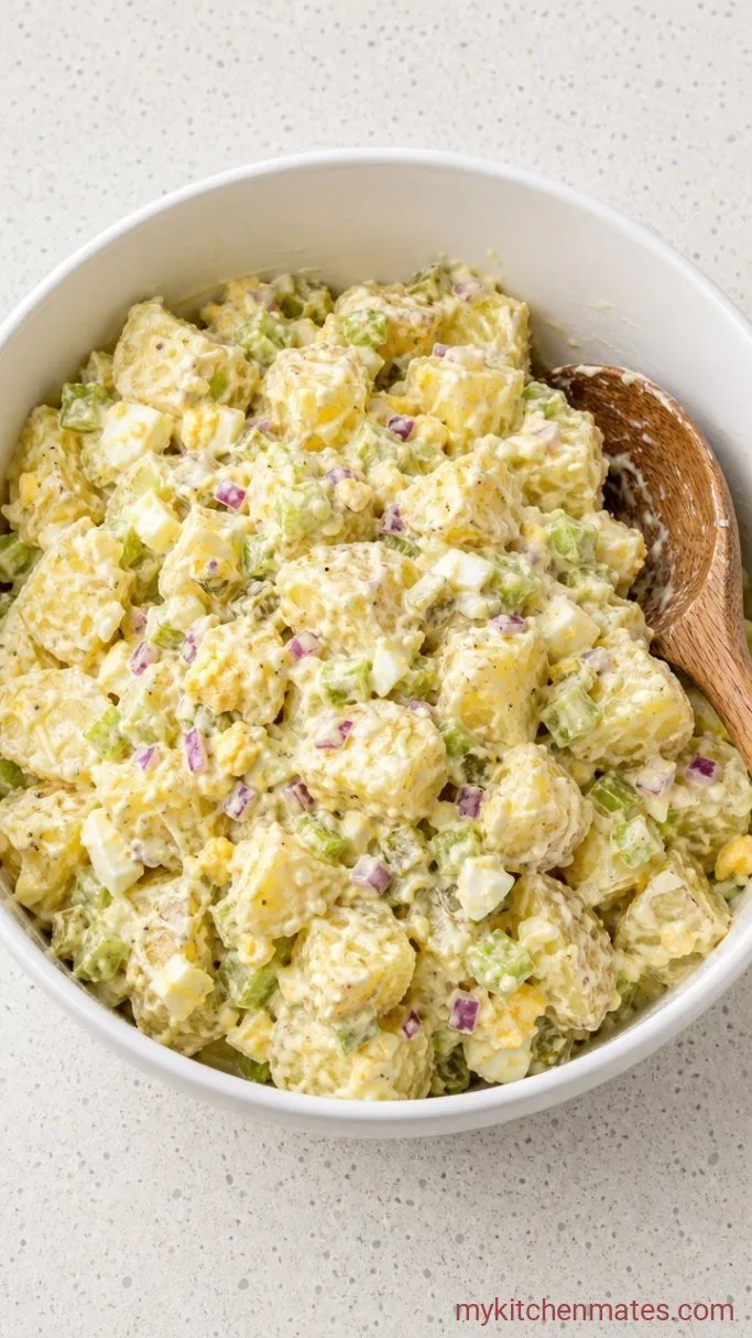 Creamy Potato Salad That Won't Turn Gluey Step 3: Toss the Warm Potatoes with Dressing