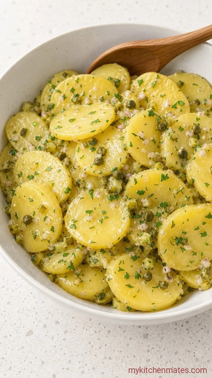 Step 3: Toss the Warm Potatoes with the Dressing