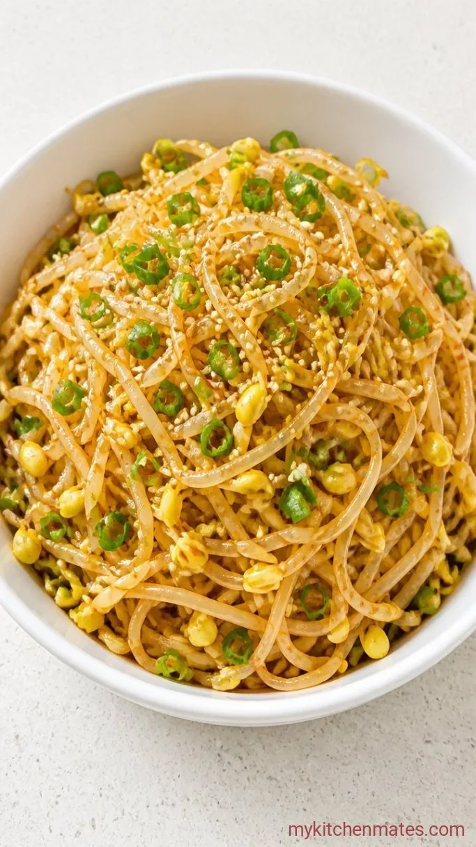 10-Minute Korean Bean Sprout Side Dish (Kongnamul Muchim) Step 3: Toss with the Sesame Dressing