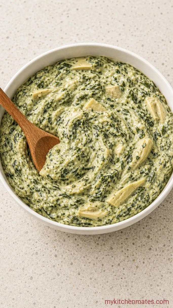 Creamy Vegan Spinach Dip in 10 Minutes Step 3: Transfer and Serve