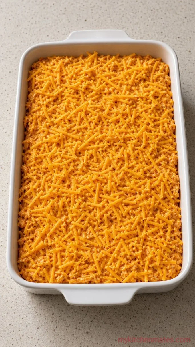 Easy Gluten Free Buffalo Chicken Dip Step 3: Transfer to the Baking Dish