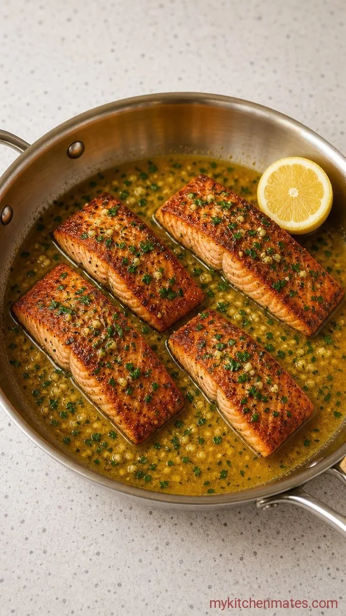 15-Minute Lemon Butter Salmon Step 3: Warm and Plate