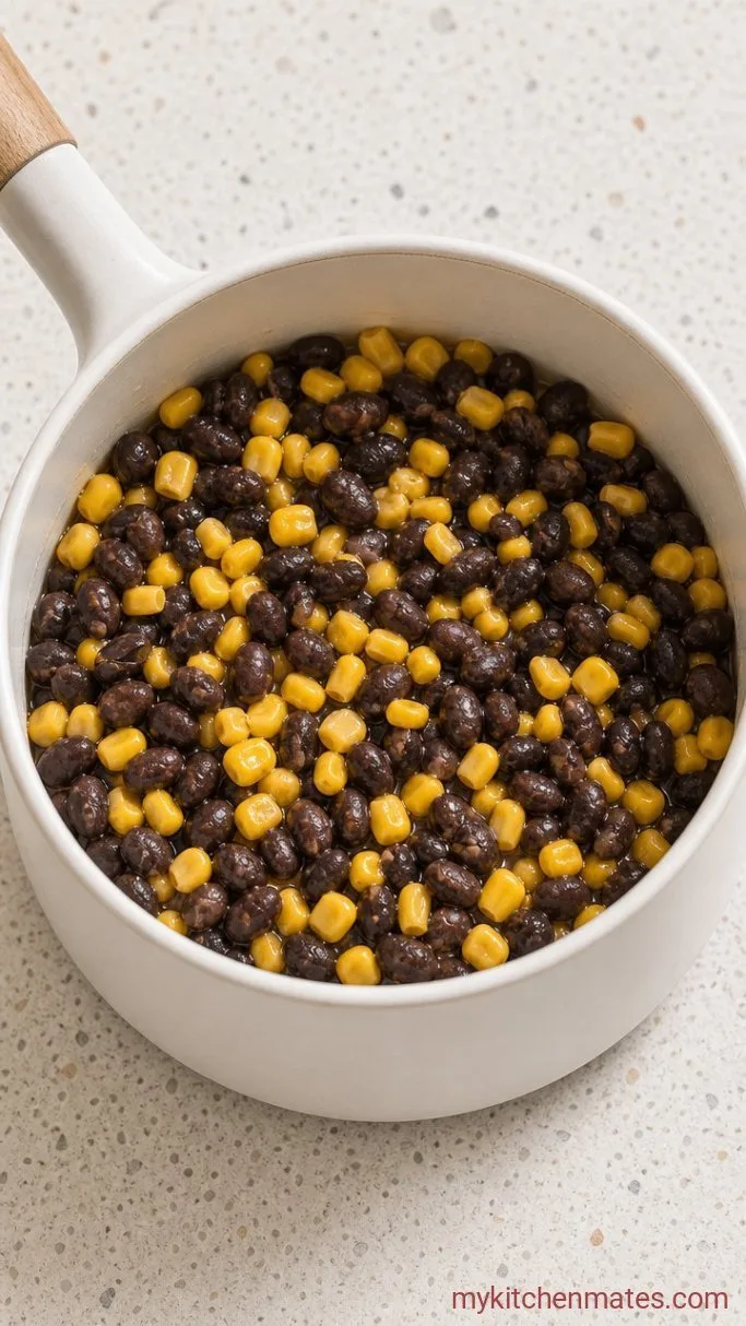 30-Minute Turkey Taco Bowls Step 3: Warm the Beans and Corn