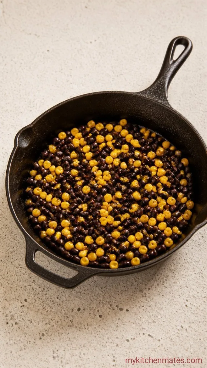 Quick 20-Minute Shrimp Burrito Bowl Step 3: Warm the Beans and Corn