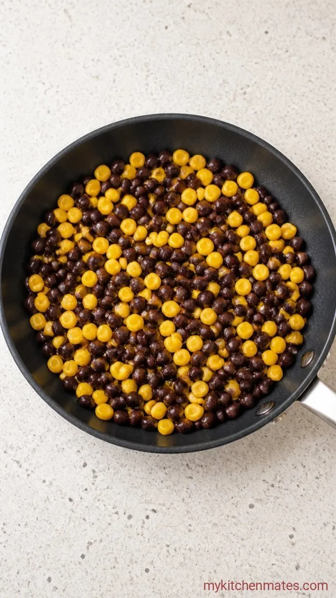 Roasted Chipotle-Lime Sweet Potato Taco Bowls Step 3: Warm the Beans and Corn