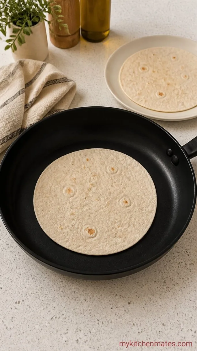 20-Minute Keto Breakfast Burrito Step 3: Warm the Tortillas