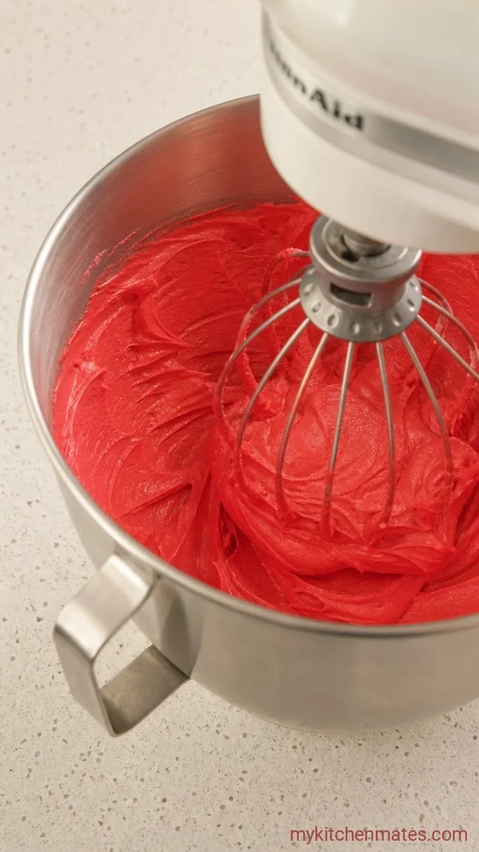 Step 3: Whip the Red Buttercream
