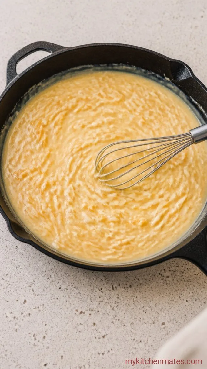 Step 3: Whisk in the Dairy and Cheeses