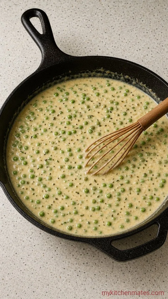 Quick Creamed Chicken Over Biscuits Step 3: Whisk the Cream Sauce
