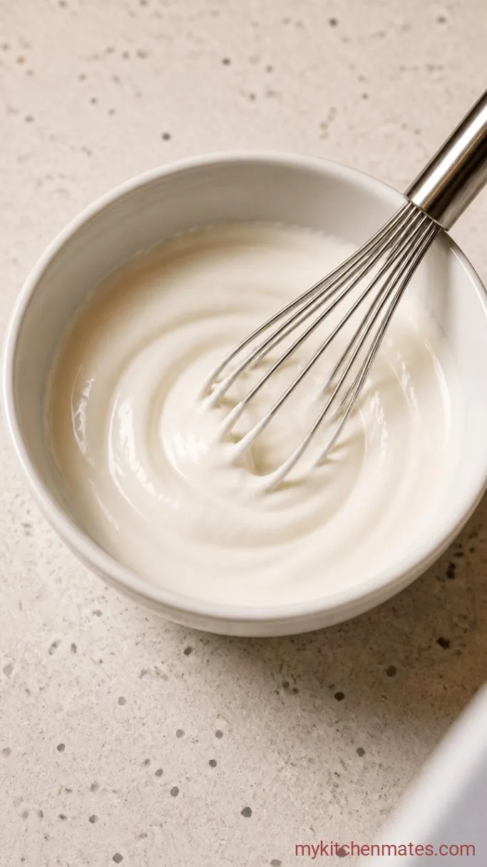 30-Minute Chicken Street Tacos with Charred Salsa Step 3: Whisk the Crema