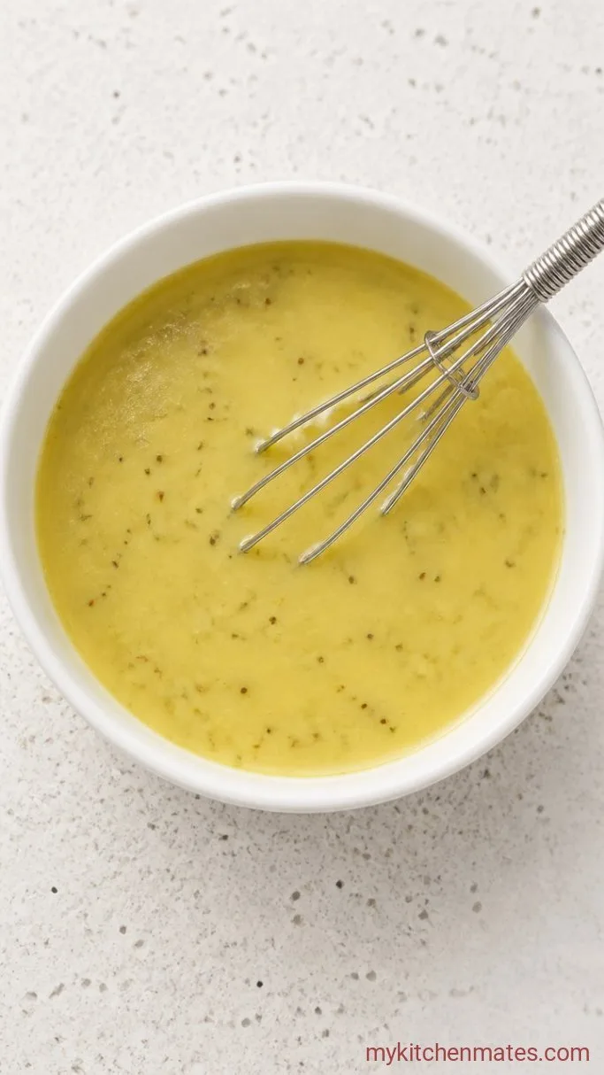 25-Minute Arugula Pasta Salad with Lemon and Parmesan Step 3: Whisk the Dressing