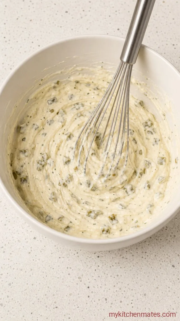 Creamy Jalapeno Popper Potato Salad Step 3: Whisk the Dressing