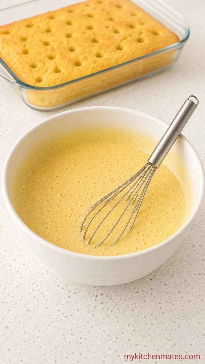 No-Mixer Banana Poke Cake (So Easy) Step 3: Whisk the Filling