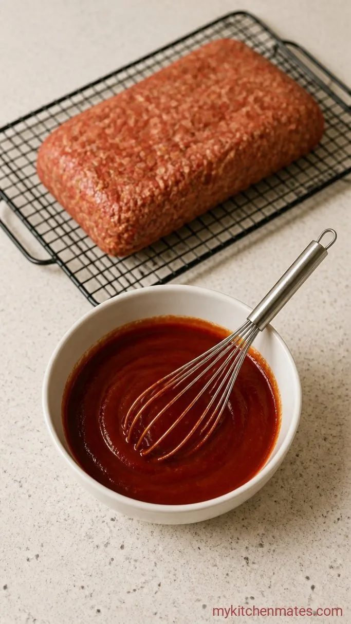 30-Minute Air Fryer Meatloaf Step 3: Whisk the Glaze