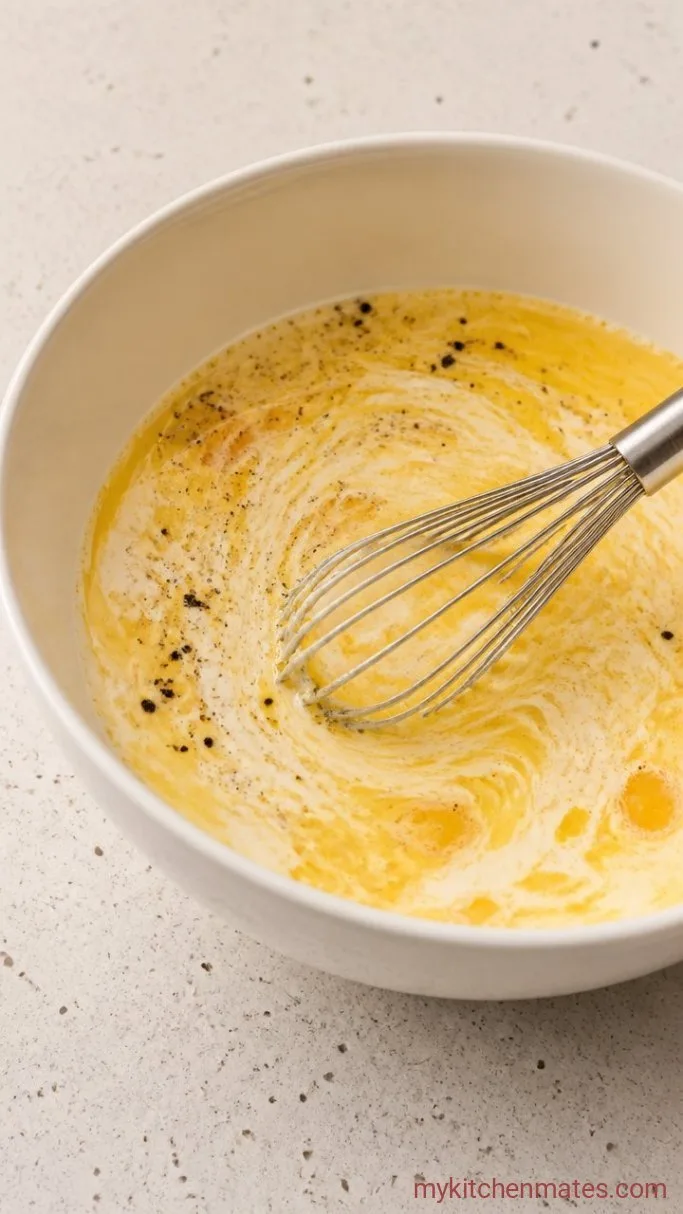 30-Minute Creamy Shrimp Carbonara Step 3: Whisk the Sauce