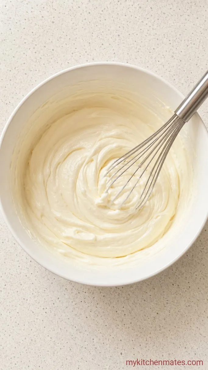 Easy Pineapple Sunshine Cake Step 3: Whisk the Vanilla Topping
