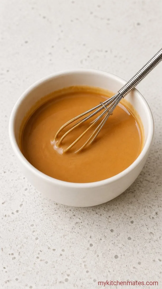 Fresh Vegetarian Spring Rolls with Crispy Tofu Step 3: Whisk Together the Peanut Sauce