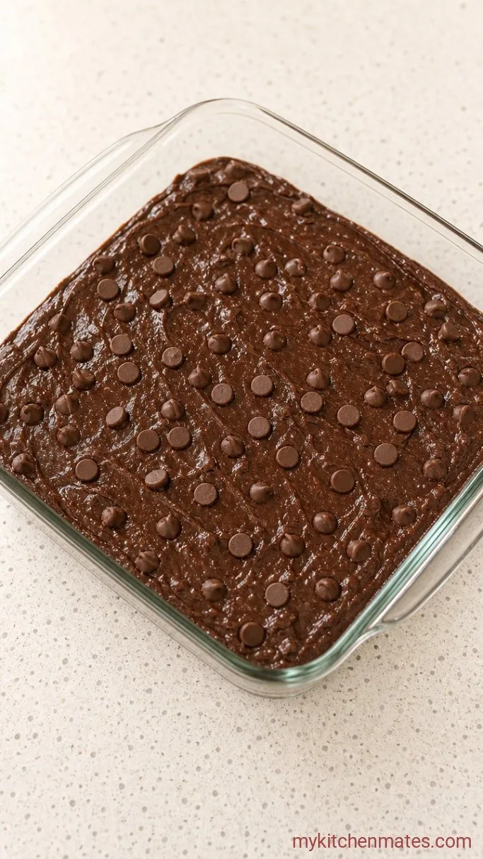 Fudgy Vegan Sweet Potato Brownies Step 4: Add Chips and Bake
