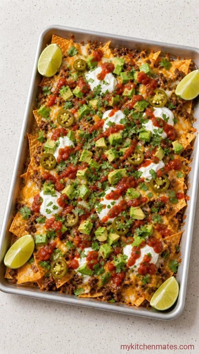 Quick and Loaded Sheet Pan Nachos with Ground Beef Step 4: Add the Fresh Toppings
