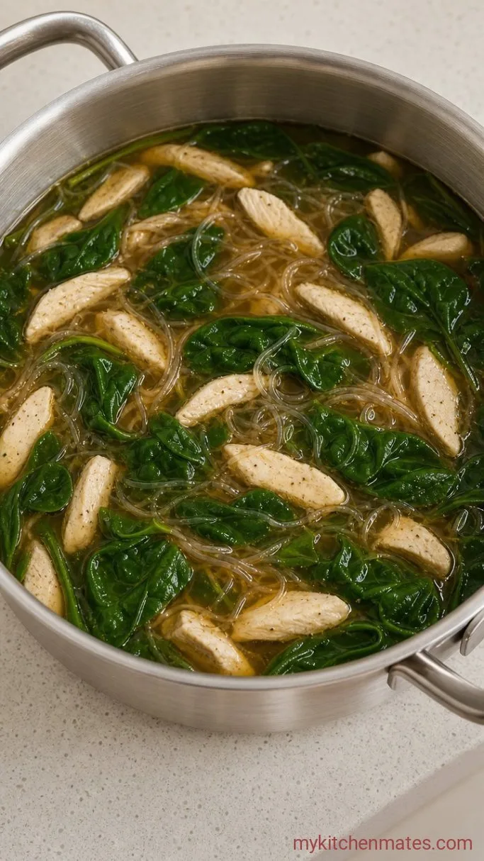 Step 4: Add the Greens and Noodles