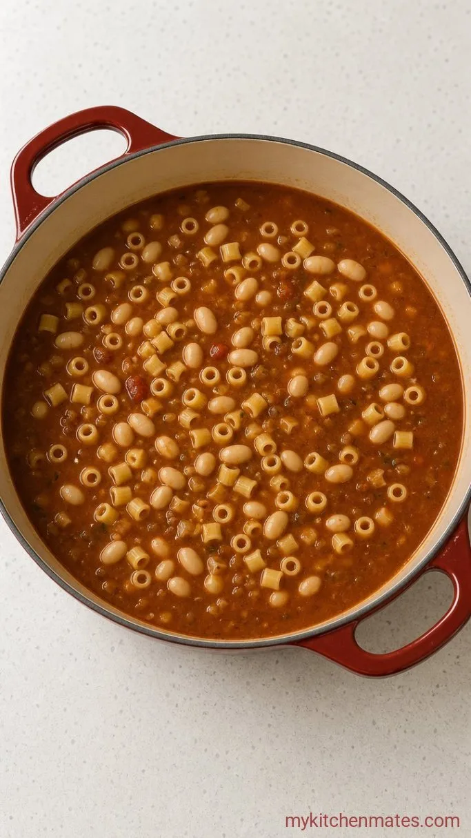 Step 4: Add the Pasta and Beans
