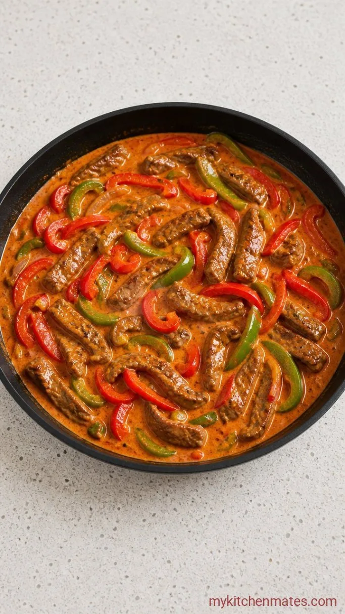 Step 4: Add the Peppers and Beef