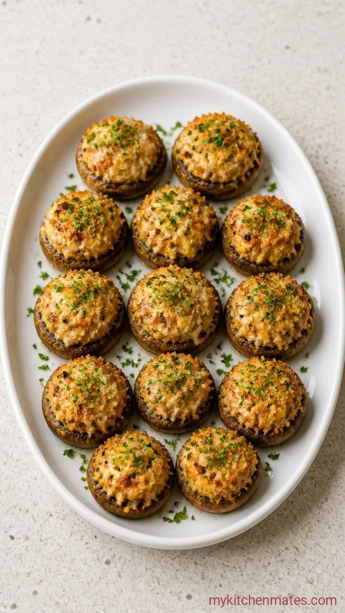 Crispy Air Fryer Stuffed Mushrooms in 20 Minutes Step 4: Air Fry and Serve