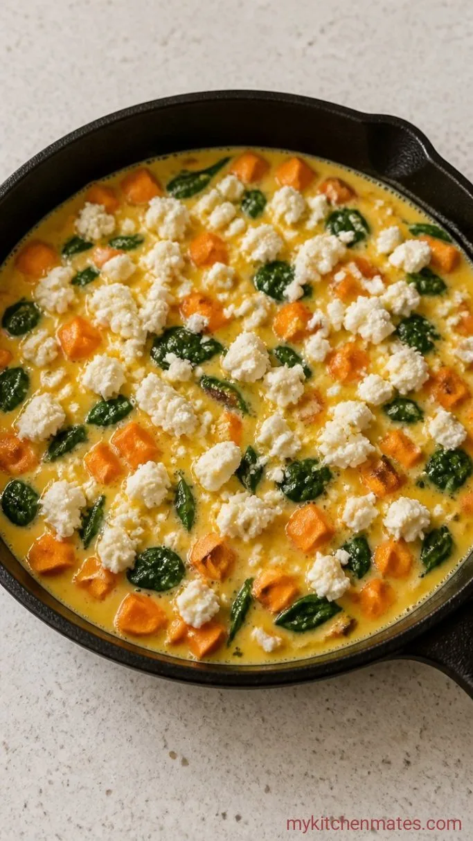 One-Skillet Sweet Potato Frittata Step 4: Assemble and Cook