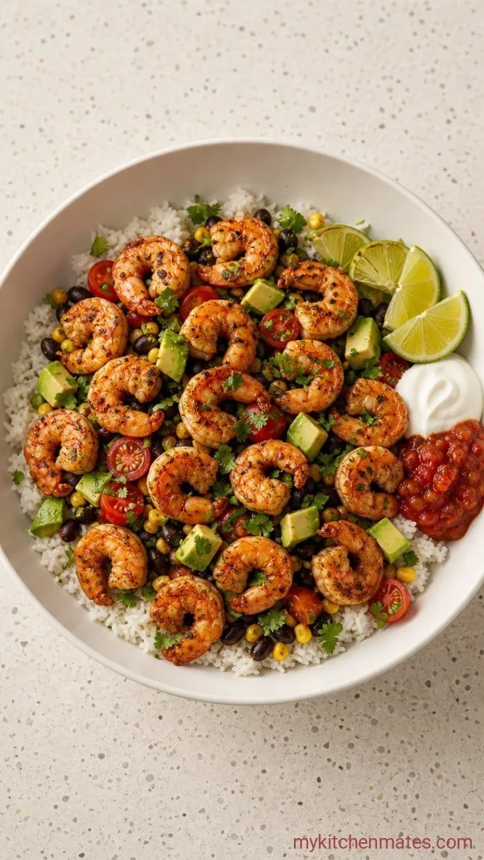 Quick 20-Minute Shrimp Burrito Bowl Step 4: Assemble the Bowls and Serve