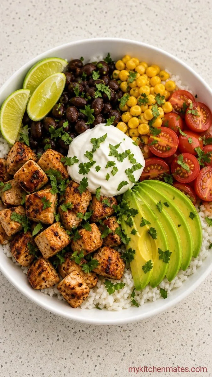 25-Minute Chicken Taco Bowls Step 4: Assemble the Bowls