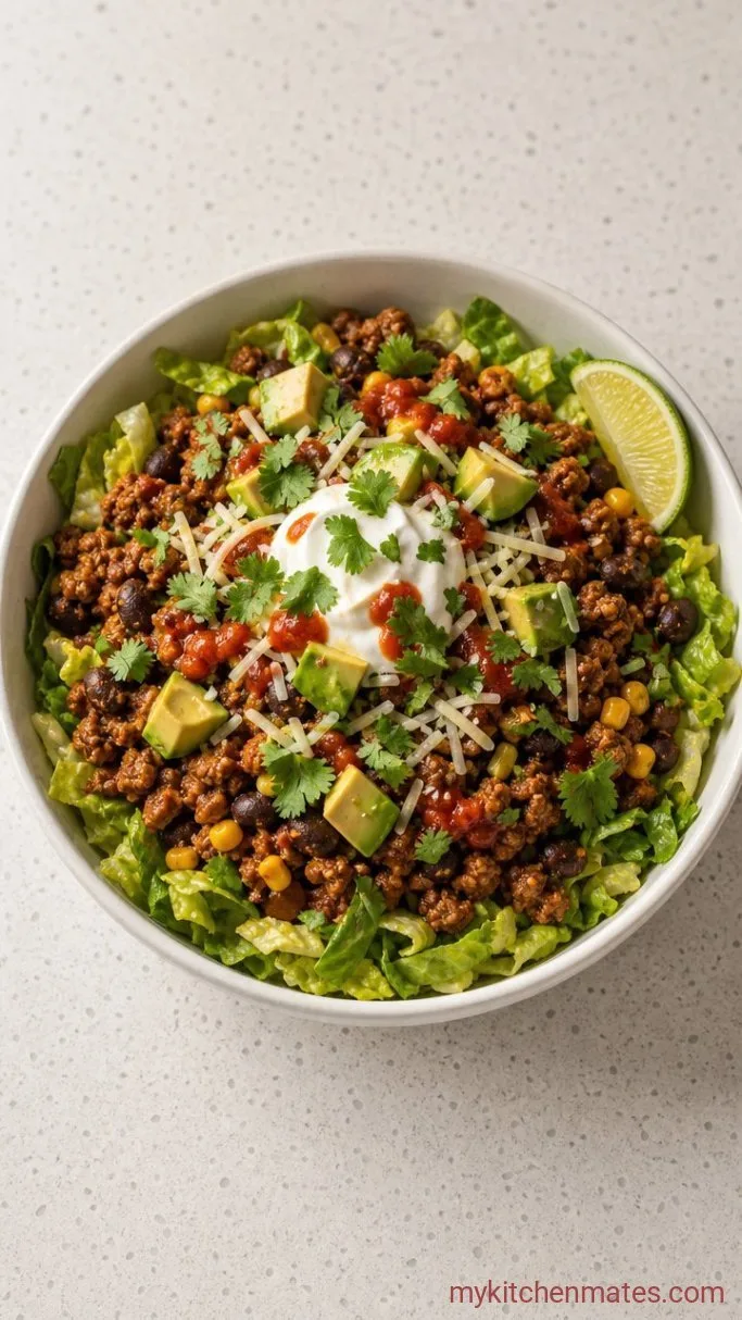 30-Minute High Protein Taco Bowls Step 4: Assemble the Bowls