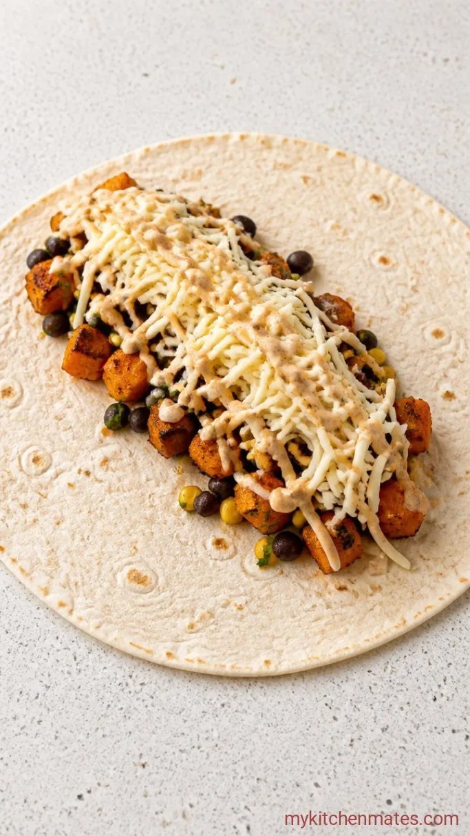 Smoky Sweet Potato Black Bean Burritos Step 4: Assemble the Burritos