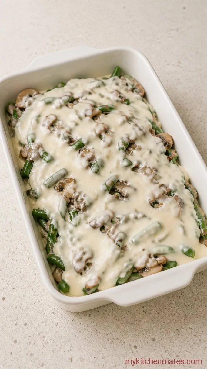 40-Minute Healthy Green Bean Casserole (No Canned Soup) Step 4: Assemble the Casserole