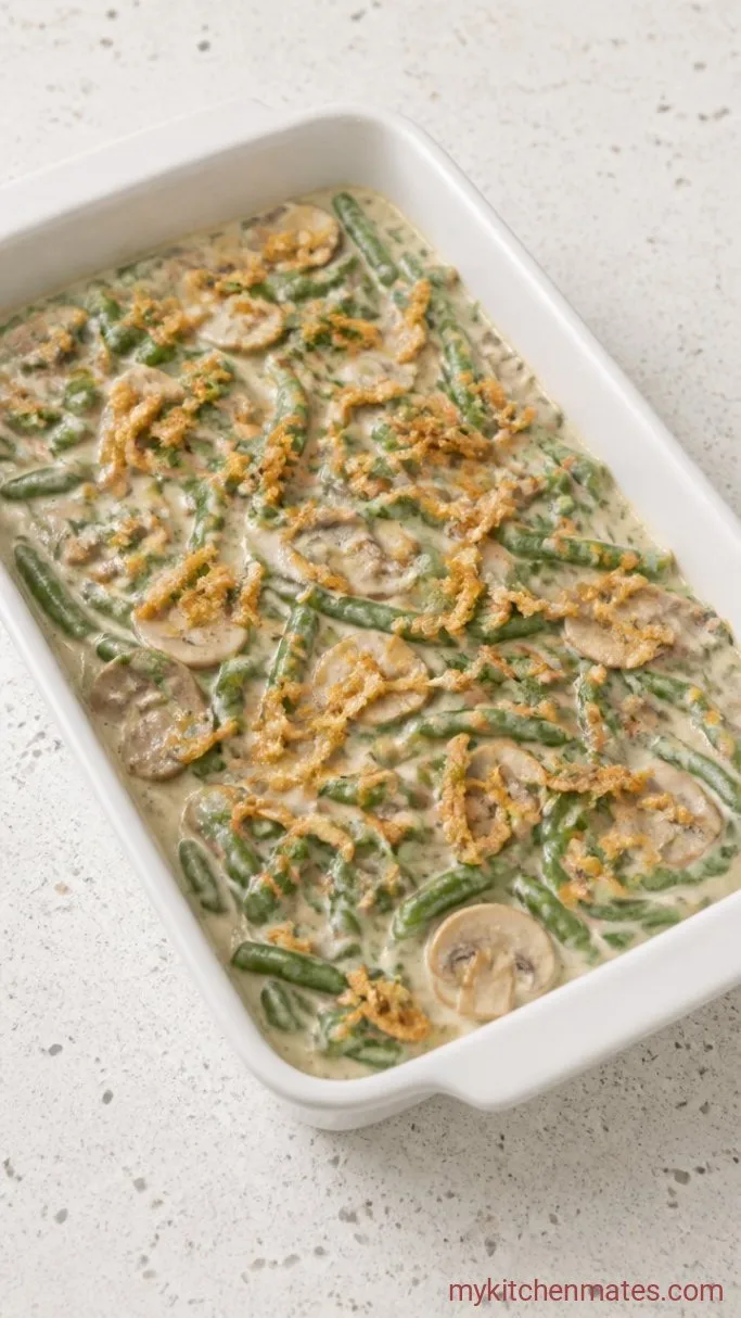 Fresh Green Bean Casserole from Scratch Step 4: Assemble the Casserole