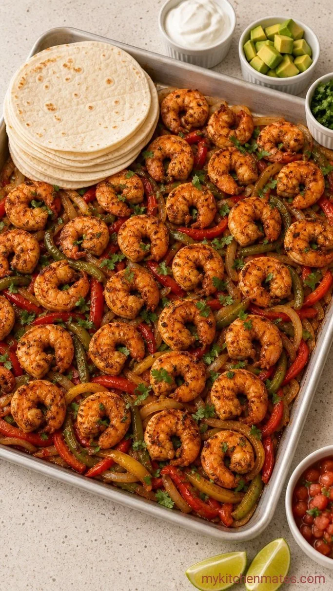 Quick Sheet Pan Shrimp Fajitas Step 4: Assemble the Fajitas