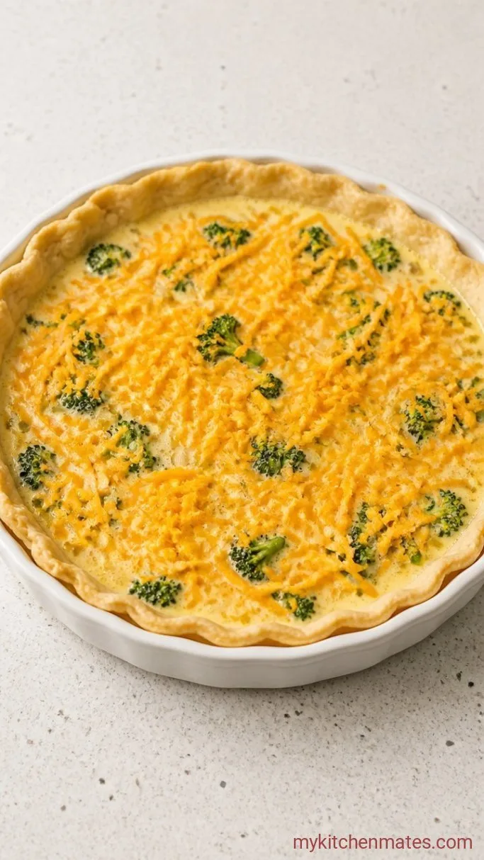 Broccoli Quiche with a Flaky Crust (No Soggy Bottom) Step 4: Assemble the Quiche