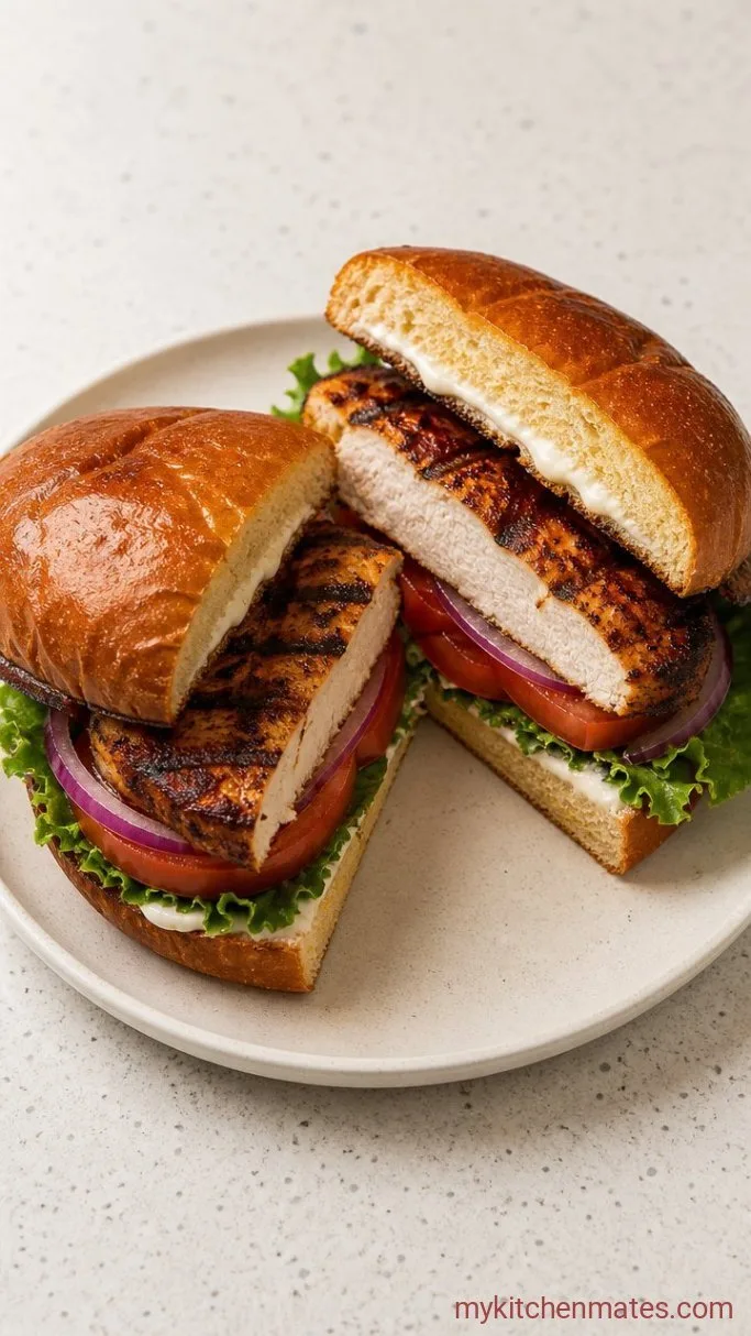 Juicy Grilled Chicken Sandwich in 25 Minutes Step 4: Assemble the Sandwiches