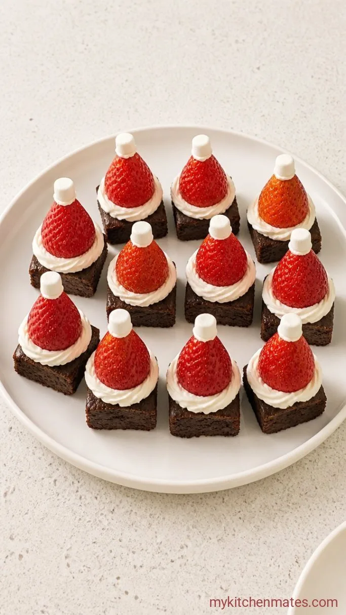 Brownie Santa Hats (A Simple Holiday Treat) Step 4: Assemble the Santa Hats