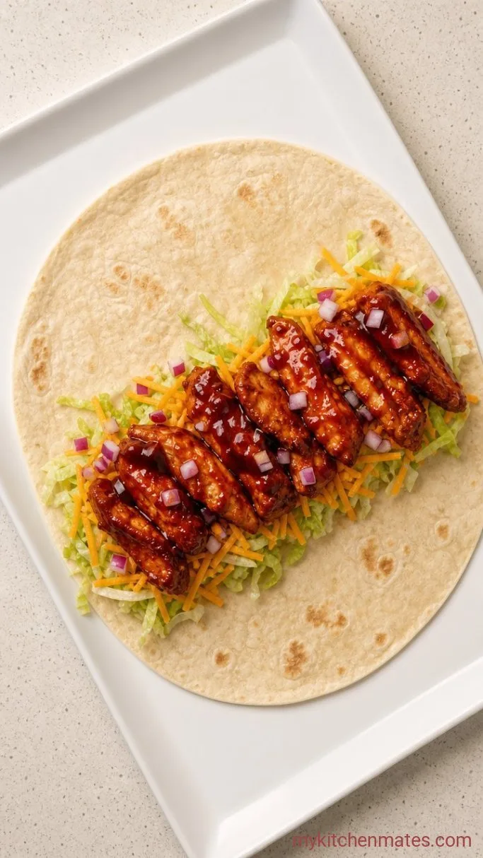 20-Minute BBQ Chicken Wraps Step 4: Assemble the Wraps