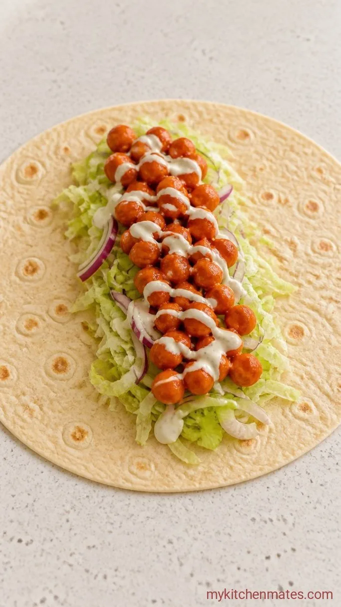 Spicy Buffalo Chickpea Wraps (Ready in 15 Minutes) Step 4: Assemble the Wraps