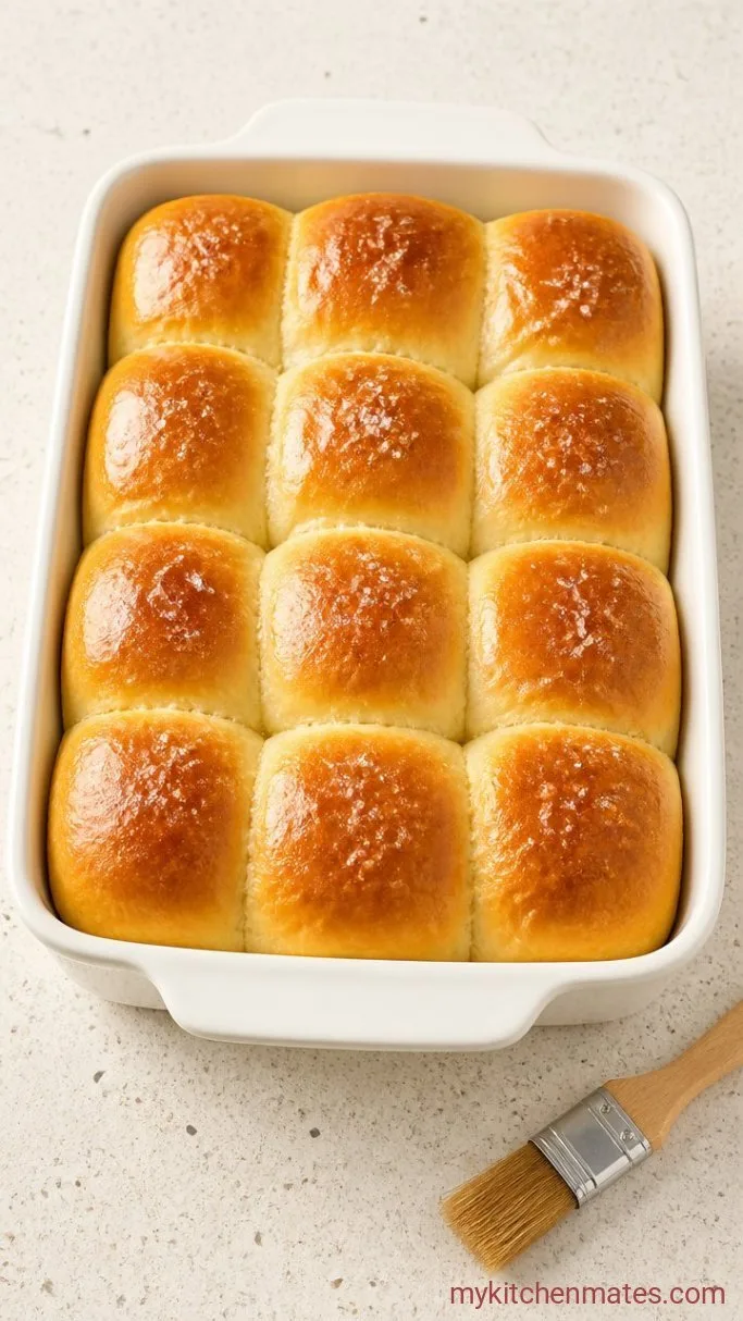 Soft and Fluffy Dinner Rolls Step 4: Bake and Brush with Butter