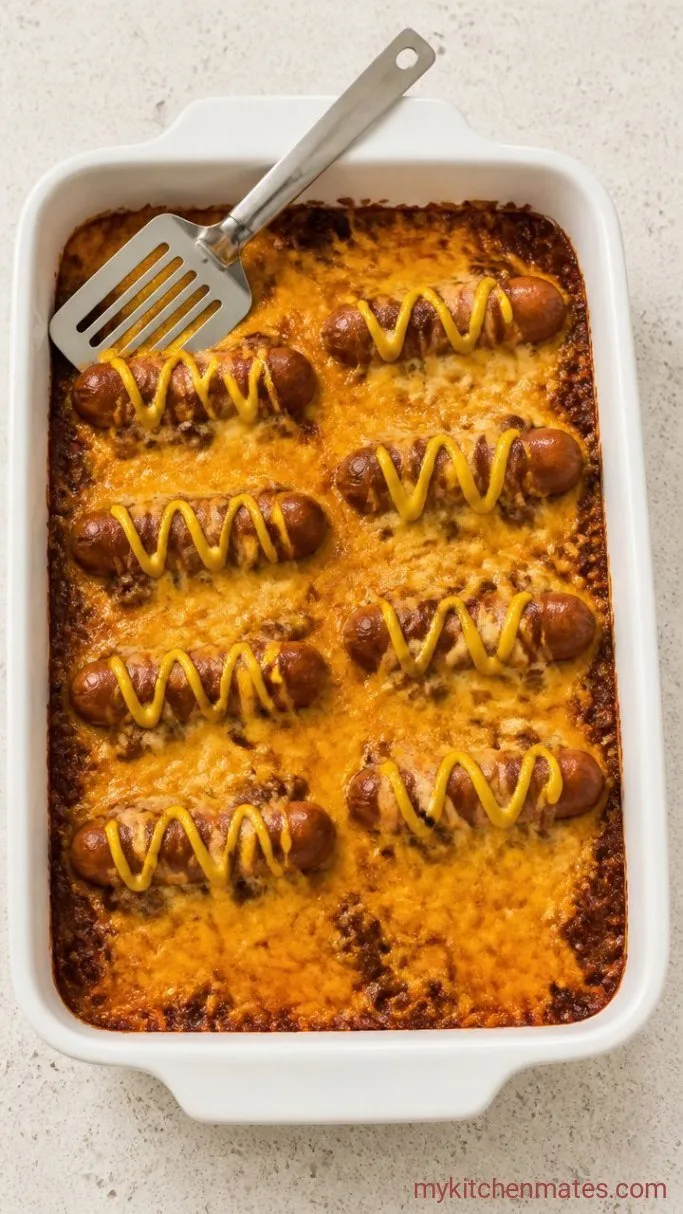 30-Minute Chili Dog Casserole Step 4: Bake and Scoop the Casserole