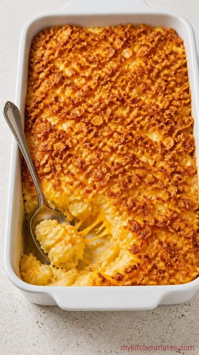 Cheesy Potato Casserole from Frozen Hash Browns Step 4: Bake and Scoop