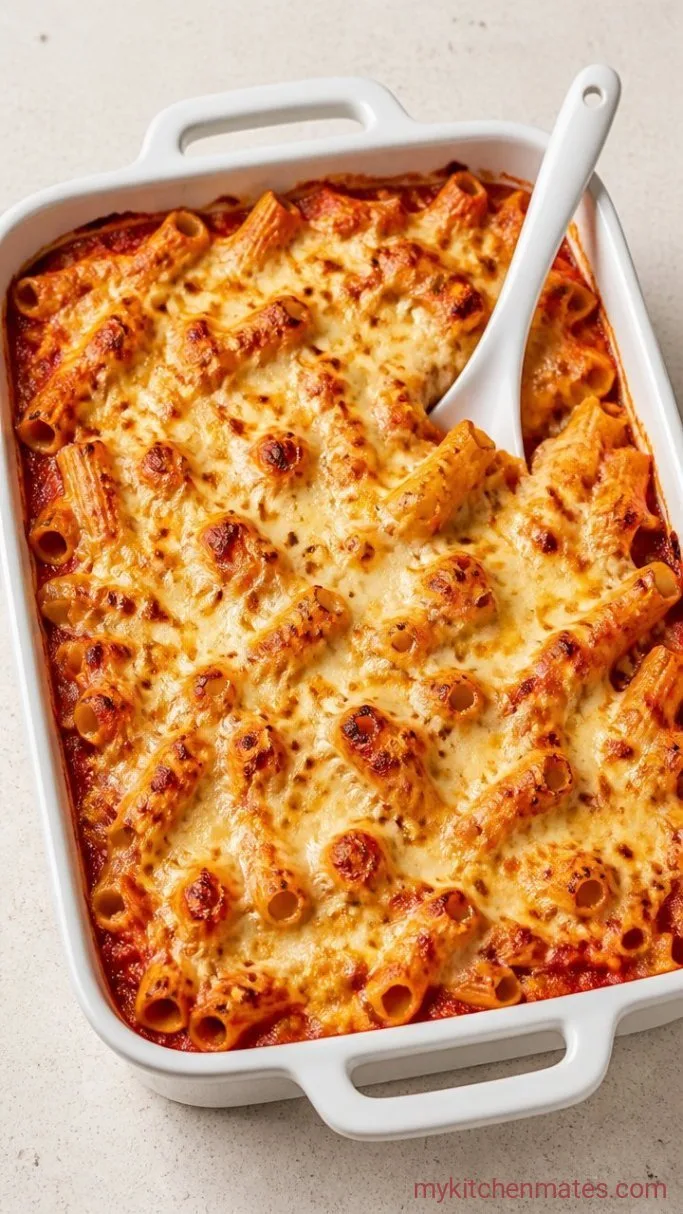 30-Minute Vegetarian Baked Ziti Step 4: Bake and Serve the Ziti