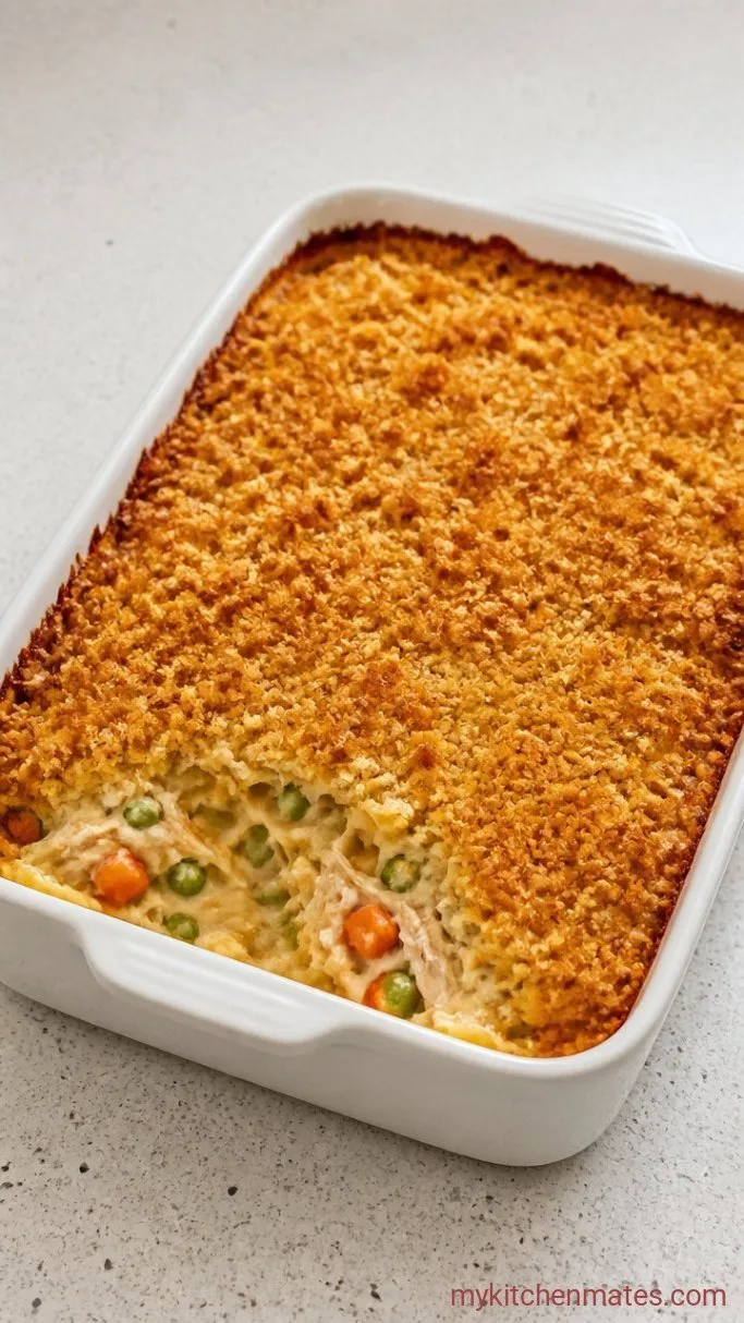 Creamy Chicken Noodle Soup Casserole Step 4: Bake and Serve